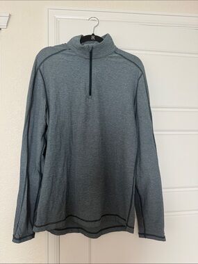 Lululemon Men's Gray Quarter-Zip Performance Sweater